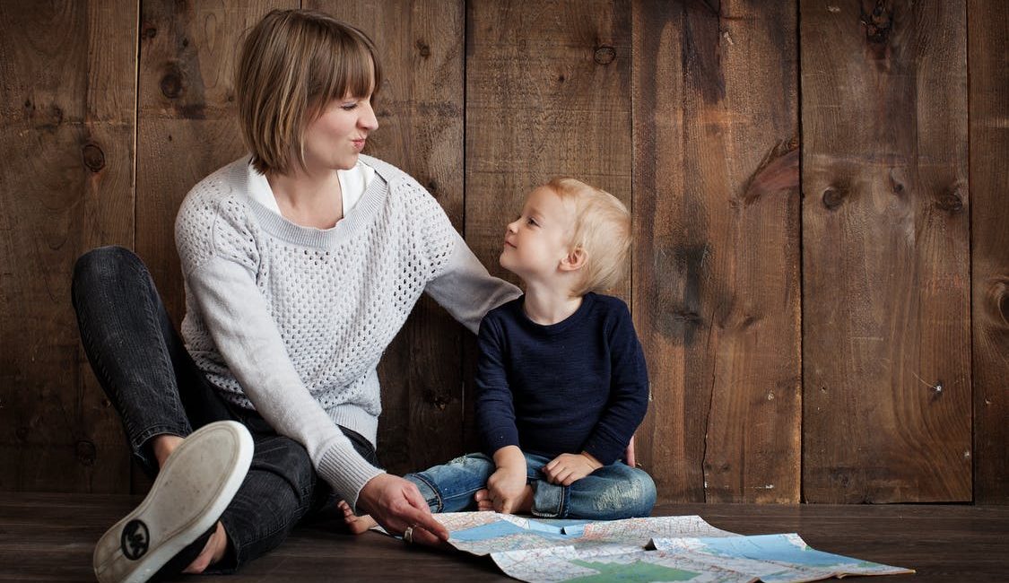 Mom and Son laughing